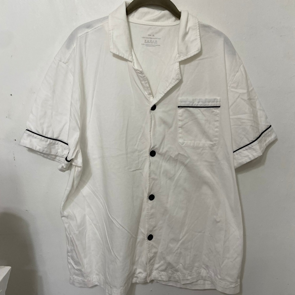 White 100% Cotton Pajama Set Short Sleeve and Shorts XL‎ Nautical Spa Old Money